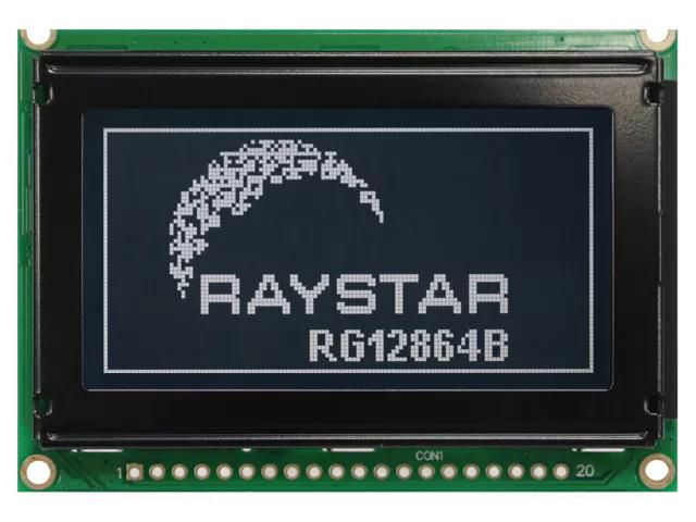 Display: LCD; graphical; 128x64; FSTN Negative; 75x52.7x8.9mm; LED RAYSTAR OPTRONICS RG12864B-TIW-V