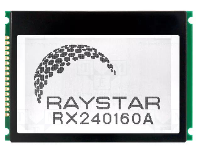 Display: LCD; graphical; 240x160; COG,FSTN Positive; LED; PIN: 16 RAYSTAR OPTRONICS RX240160A-FHW