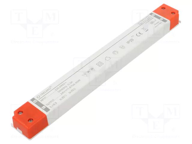 Power supply: switching; LED; 45W; 24VDC; 1875mA; 220÷240VAC; IP20 YINGJIAO YSL30T-45-24