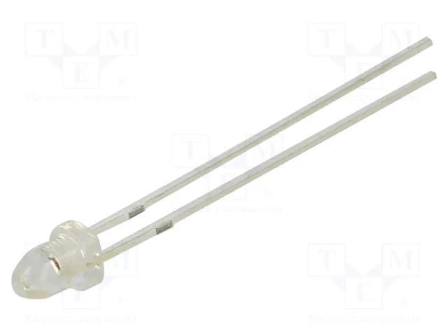LED; red; 3mm; 40000÷50000mcd; 15°; Front: convex; 2.1÷2.6VDC; 130mW OPTOSUPPLY OS5RKA3211A-56