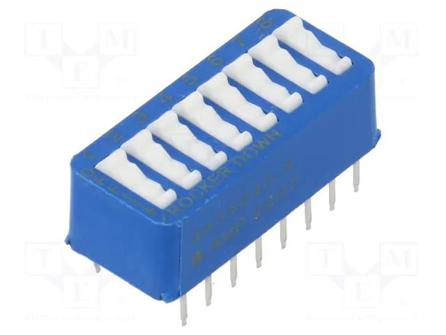 Switch: DIP-SWITCH; Poles number: 8; OFF-ON; Pos: 2; THT; -25÷70°C TE Connectivity 5435640-5