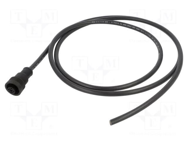 Cable: for sensors/automation; PIN: 4; Len: 2m; plug; 400V; 12A; IP67 BINDER 79-0232-20-04