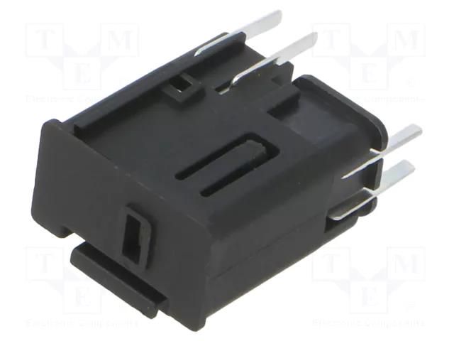 Fuse holder; 5x20mm; snap-fastener; black; Fusedrawer 3; ways: 2 SCHURTER 4303.2014.01