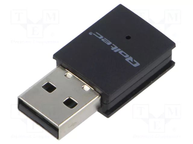 PC extension card: WiFi network; USB A plug; USB 2.0; black QOLTEC QOLTEC-56989