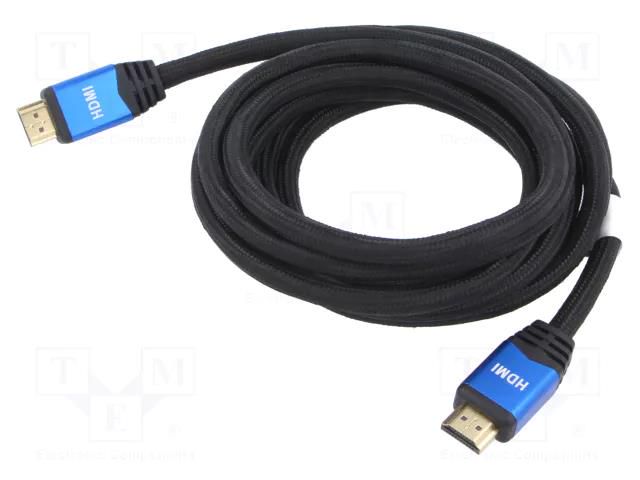 Cable; HDMI plug,both sides; textile; 3m; black; HDMI 2.0; 28AWG LANBERG CA-HDMI20CU-0030BL