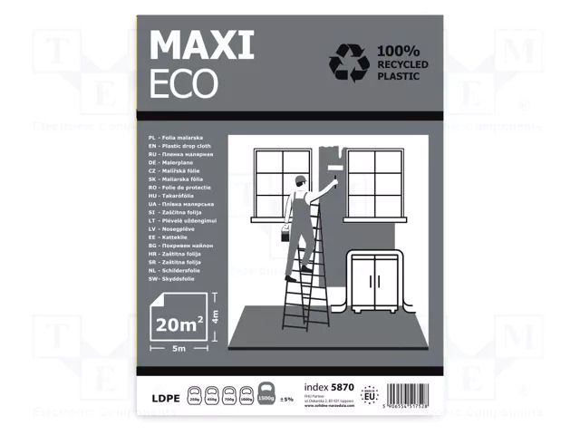 Painting foil; L: 5m; Width: 4m; black SOLID TOOLS SOLID-5870