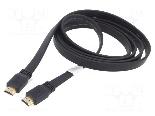 Cable; HDMI plug,both sides; PVC; 3m; black; HDMI 2.0; 28AWG LANBERG CA-HDMI21CU-0030BK