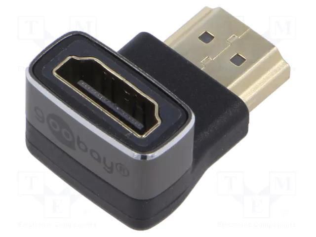 Adapter; HDMI socket,HDMI plug 270° up/down; HDCP 2.2; silver Goobay GOOBAY-72011
