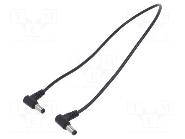Cable; 2x0.5mm2; DC 5,5/2,1 plug x2; straight; black; 0.4m POS POSDC-T-PPL21-0.4