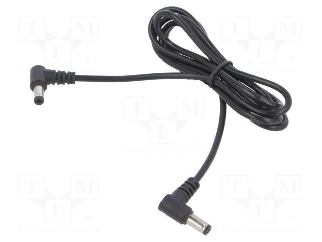 Cable; 2x0.5mm2; DC 5,5/2,1 plug x2; straight; black; 1.2m POS POSDC-T-PPL21-1.2