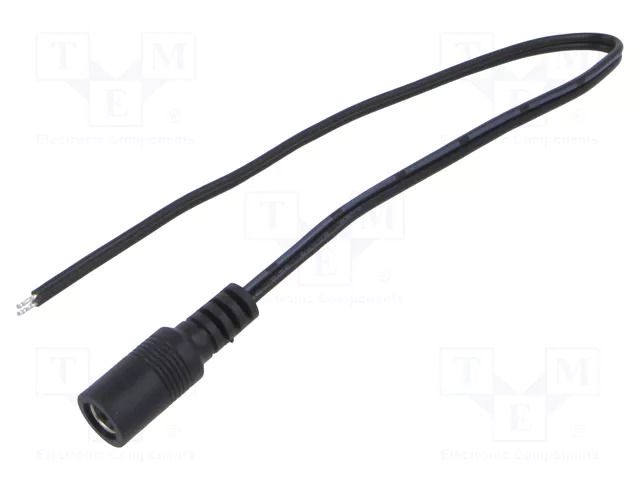 Cable; 2x0.5mm2; DC 5,5/2,1 socket; straight; black-grey,black POS POSDC-T-S21-0.25