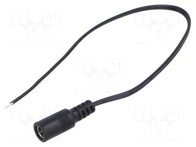 Cable; 2x0.5mm2; DC 5,5/2,5 socket; straight; black-grey,black POS POSDC-T-S25-0.25