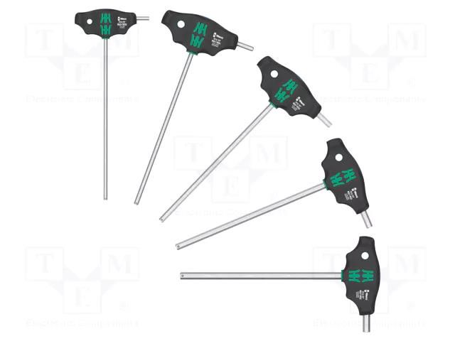 Wrench-set; Hex Plus key; Kind of handle: T; 5pcs. WERA WERA.05136070001