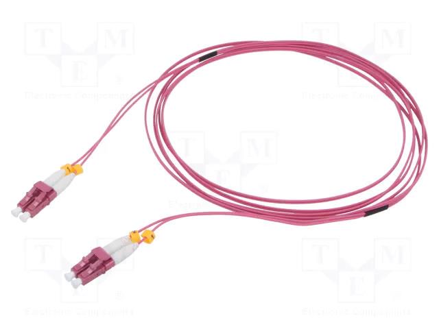 Fiber patch cord; OM4; LC/UPC,both sides; 5m; LSZH; pink LOGILINK FS4LC05