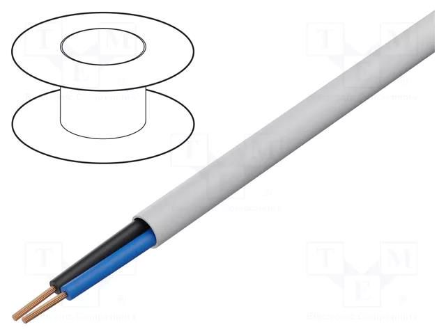 Wire; H05VV-F/SJT; 2x15AWG; stranded; Cu; PVC; white; 300V; 15AWG HELUKABEL HELUKABEL-28054