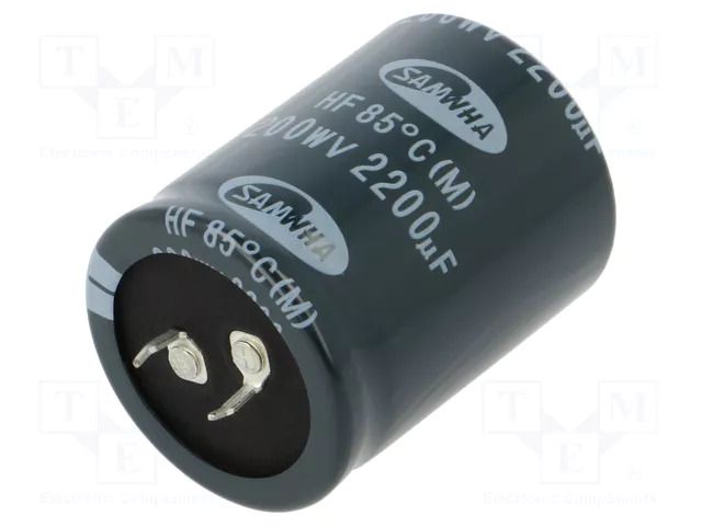 Capacitor: electrolytic; SNAP-IN; 2200uF; 200VDC; Ø35x45mm; ±20% SAMWHA HF2D228M35045HA