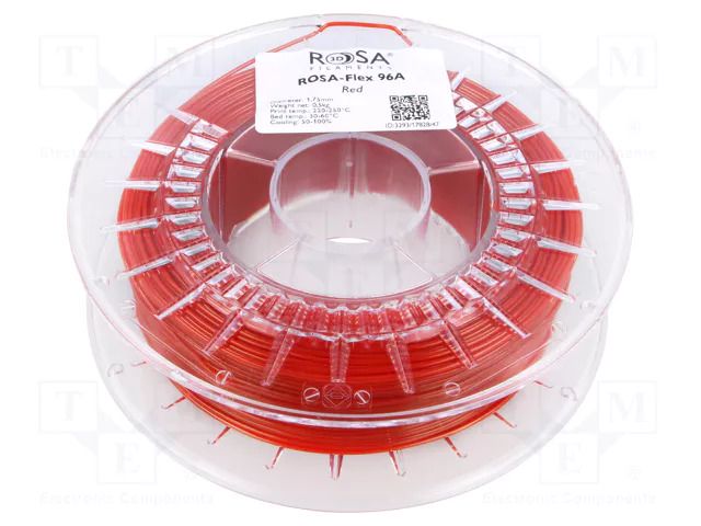 Filament: ROSA-FLEX 96A; 1.75mm; red; 210÷250°C; 500g ROSA 3D ROSA-3293