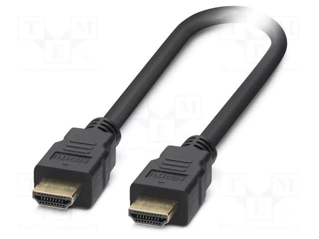 Cable; HDMI plug,both sides; PVC; 1.5m; black; Support: 4K PHOENIX CONTACT 1332081