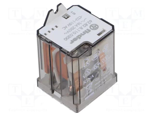 Relay: electromagnetic power; DPST-NO; Ucoil: 110VAC; 62.82; 1.2kΩ FINDER 62.82.8.110.0300