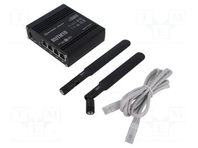 Router; Number of ports: 4; 9÷50VDC; Kit: power supply; RJ45; RUTM TELTONIKA RUTM10