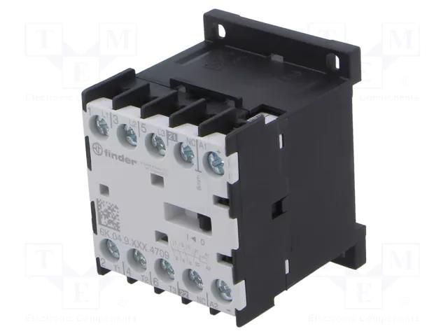 Contactor: 4-pole; NC + NO x3; 24VDC; 9A; for DIN rail mounting FINDER 6K.04.9.024.4709