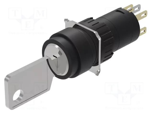 Switch: rotary with key; 16mm; Stabl.pos: 2; NC + NO; 51; Pos: 2 EAO 51-135.022D