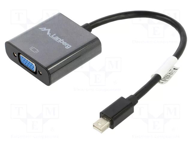 Adapter; DisplayPort mini plug,VGA female; DisplayPort 1.2 LANBERG AD-0006-BK