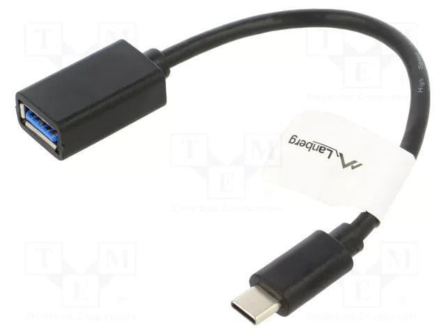 Adapter; OTG,USB 3.1; USB A socket,USB C plug; nickel plated LANBERG AD-UC-UA-04