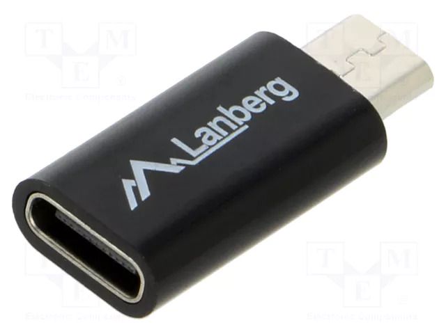 Adapter; OTG,USB 2.0; USB B micro plug,USB C socket; ABS LANBERG AD-UC-UM-01