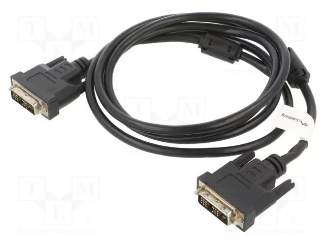 Cable; DVI-D (18+1) plug,both sides; single link; Full HD 1080p LANBERG CA-DVIS10CC-0018BK