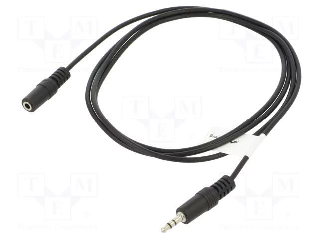 Cable; Jack 3.5mm 3pin socket,Jack 3.5mm 3pin plug; 1.5m; black LANBERG CA-MJFJ10CC-0015BK