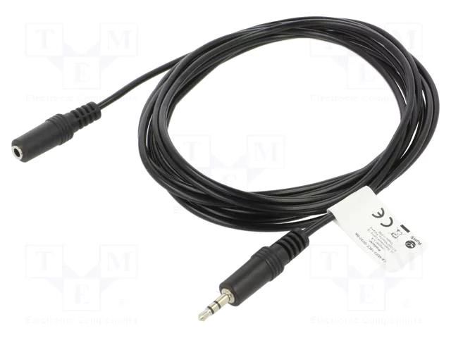 Cable; Jack 3.5mm 3pin socket,Jack 3.5mm 3pin plug; 3m; black LANBERG CA-MJFJ10CC-0030BK