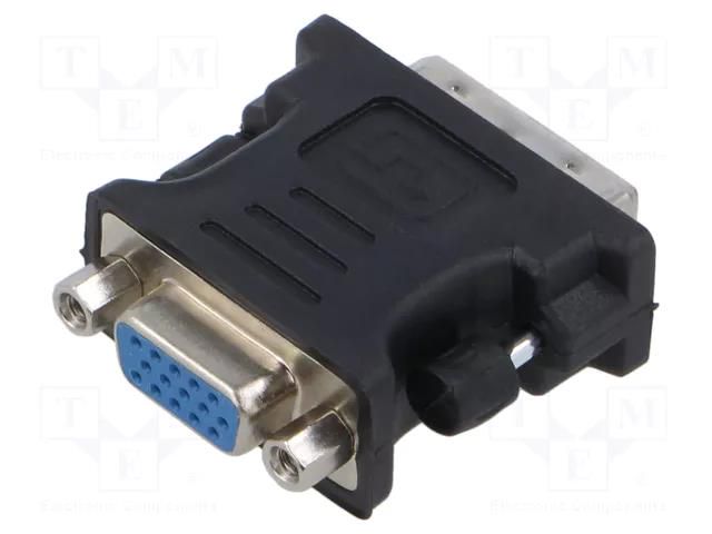 Adapter; DVI-I (24+5) plug,VGA female; Support: 1080p,FullHD LANBERG AD-0012-BK