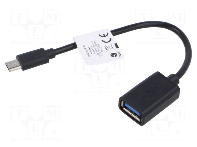 Adapter; OTG,USB 2.0; USB A socket,USB B micro plug; 0.15m LANBERG AD-OTG-UM-01