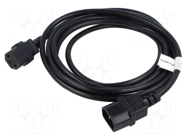 Cable; IEC C13 female,IEC C14 male; PVC; Len: 1.8m; black LANBERG CA-C13E11CC-0018BK