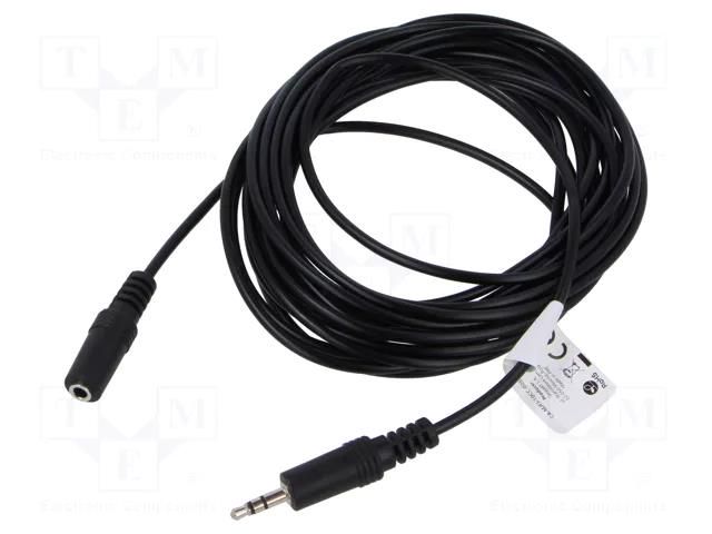 Cable; Jack 3.5mm 3pin socket,Jack 3.5mm 3pin plug; 5m; black LANBERG CA-MJFJ10CC-0050BK