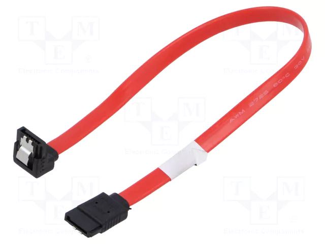 Cable: SATA; SATA plug,SATA plug angled; 0.3m; red; Core: CCS LANBERG CA-SASA13CC-0030R