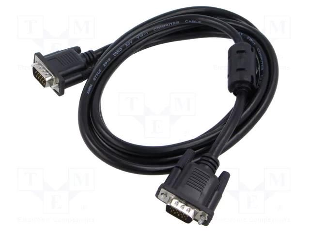 Cable; D-Sub 15pin HD plug,both sides; black; 1.8m; black LANBERG CA-VGAC10CC-0018B