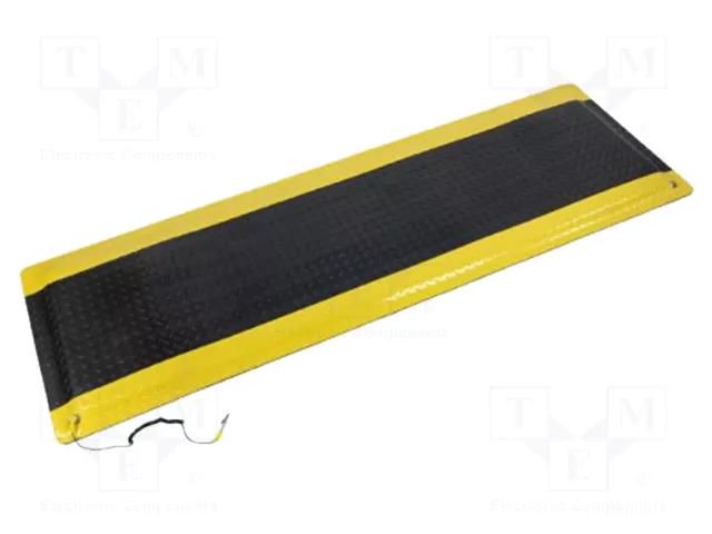 Mat: floor; anti fatigue; ESD; black/yellow; L: 0.91m; W: 0.61m EUROSTAT GROUP ERS-329177005