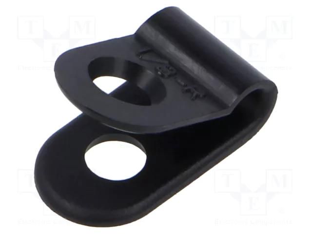 Fixing clamp; 3.2mm; polyamide; black; Cable P-clips ESSENTRA ESS-20560294