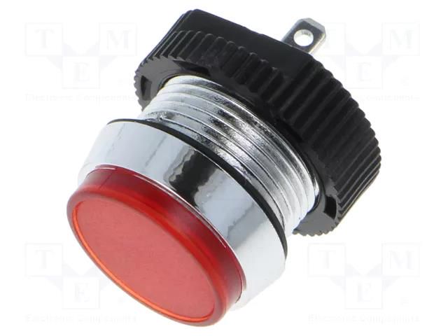 Indicator: LED; flat; red; 24÷28VDC; Ø16mm; IP67; polycarbonate SIGNAL-CONSTRUCT SKCH16024