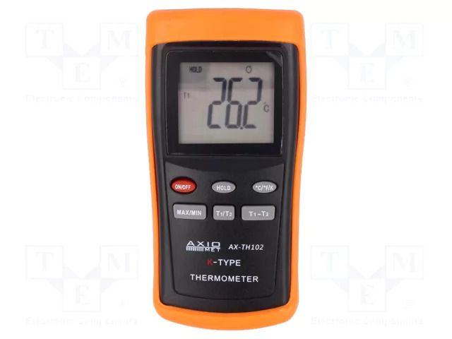 Meter: temperature; digital; LCD; (1000); -200÷1370°C; Resol: 0.1°C AXIOMET AX-TH102