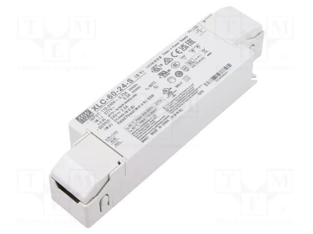 Power supply: switching; LED; 60W; 24VDC; 0÷2.5A; 155÷400VDC; OUT: 1 MEAN WELL XLC-60-24-S