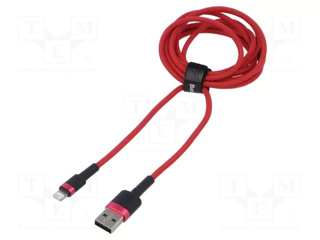 Cable; High Speed,USB 2.0; Apple Lightning plug,USB A plug; 2m BASEUS CALKLF-C09