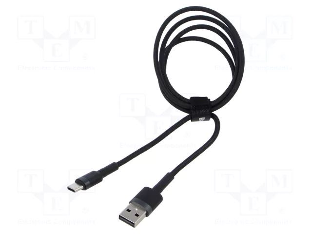 Cable; High Speed,USB 2.0; USB A plug,USB C plug; 1m; black; 3A BASEUS CATKLF-BG1
