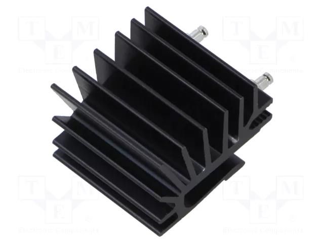 Heatsink: extruded; TO220; black; L: 25mm; W: 19.4mm; H: 28mm; 9K/W FISCHER ELEKTRONIK SK525/25/ST