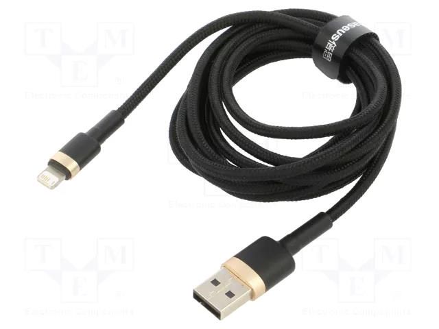 Cable; High Speed,USB 2.0; Apple Lightning plug,USB A plug; 2m BASEUS CALKLF-CV1