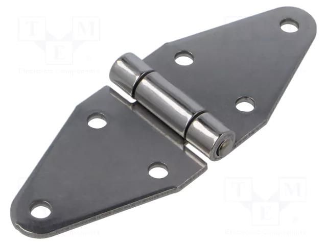 Hinge; Width: 140mm; stainless steel; H: 50mm; without coating ELESA+GANTER GN1364NI140-50B-BL