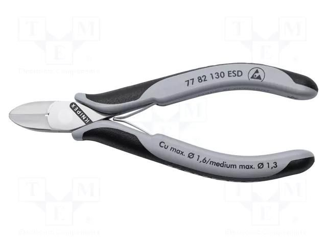 Pliers; side,cutting; ESD; 130mm; without chamfer KNIPEX KNP.7782130ESD