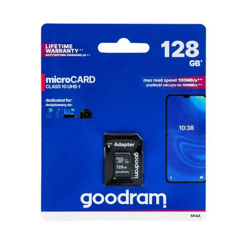 Memory card Goodram M1AA microSD 128GB 100MB/s UHS-I class 10 with adapter GDR-24111 5908267930168